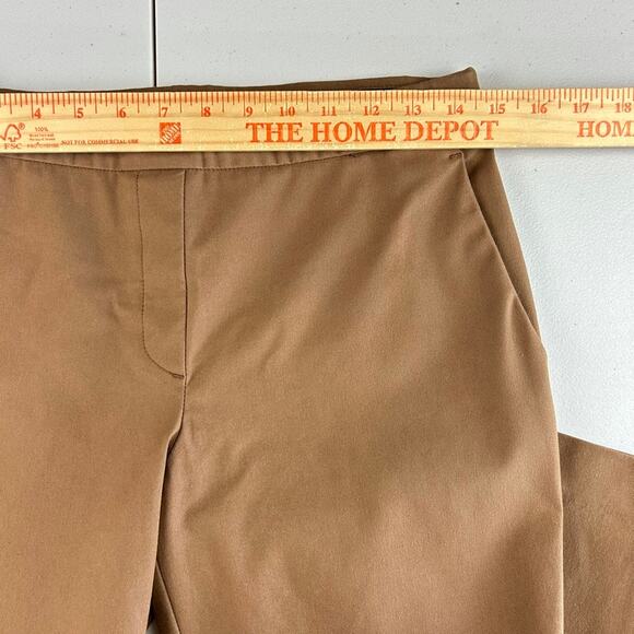 Theory Pull On Brown Elastic Waist Straight Leg Pant Trouser Sz 4 MSRP $129 - Picture 3 of 8